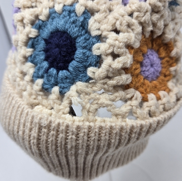 SAN DIEGO HAT CO MAYBELLE GRANNY SQUARE CROCHET BEANIE HAT CAP WOMEN OS PASTEL - Picture 8 of 15